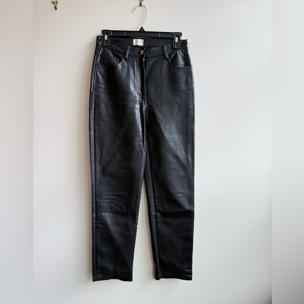 Aritzia Wilfred Melina pant Black Faux Leather Skinny Jeans